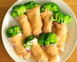 レンジで簡単！味噌マヨ肉巻きブロッコリー作り方2写真