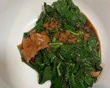 モロヘイヤと梅肉のポン酢和え作り方1写真