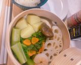 🌟[簡単]新じゃがと菜の花のセイロ蒸し作り方5写真