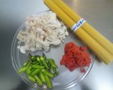 簡単♪明太クリームパスタ作り方1写真