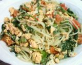 ホウレン草とトマトと卵の塩胡椒パスタ作り方4写真