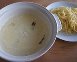 土鍋でつけ麺カルボナーラ作り方5写真
