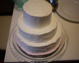 ウェディングケーキ☆ピンクのバラ作り方6写真