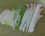牛肉とエリンギとオニオンの朴葉味噌焼き作り方2写真
