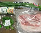 メキシカンポークの、甘辛ねぎ＋青ジソ包み作り方1写真