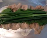 メキシカンポークの、甘辛ねぎ＋青ジソ包み作り方3写真
