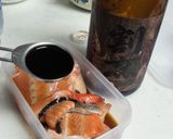 キングサーモンを醤油に漬けて焼いた。作り方2写真