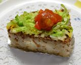 タコライスのデコおにぎり☆カットケーキ風作り方6写真