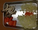 つくね煮込みハンバーグinスープパスタ作り方1写真