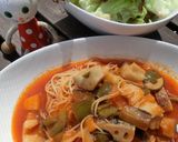 花粉症に効く!! レンコンのスープパスタ作り方4写真