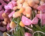 コーンと水菜のチーズチヂミ★ピザ味作り方2写真