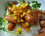 ウインナーとコーンの北海道風味丼作り方5写真