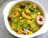 魚ニソ×オクラのお星様カレースープパスタ作り方10写真