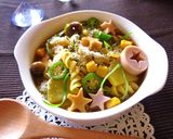 魚ニソ×オクラのお星様カレースープパスタ作り方11写真