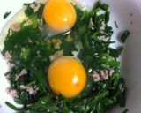 超簡単...ひき肉&にら たまご焼き作り方5写真