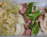 マスタードマヨのベジハムソテー朝食作り方1写真