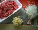 ふっくらハンバーグ✿筍入り作り方1写真
