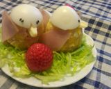 茹で卵とハムとチーズでひよこおにぎり。作り方8写真