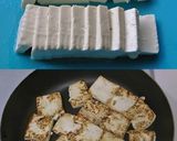 いつもの豆腐をコンガリ！焼き豆腐と卵炒め作り方3写真