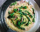 イカの塩辛と牛乳のスープパスタ作り方1写真