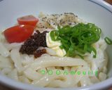 うどん食べるラー油バター作り方3写真