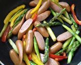 朝食に♪ウインナーとカラフル野菜炒め作り方3写真