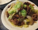 春キャベツと豚肉の唐揚げカレー味の炒め物作り方7写真