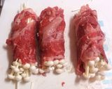 【塩麹で味付け】肉巻きシソえのき+梅作り方3写真