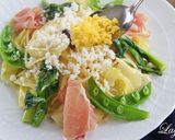 菜の花のペペロンチーノ ミモザ風作り方8写真