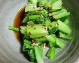 小松菜の黒酢＋食べるラー油味作り方4写真
