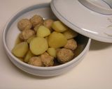 新じゃがと鶏つくねの煮物作り方6写真
