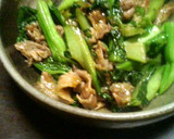 プレ農家めし◆かつを菜と豚肉のの塩麹炒め作り方4写真