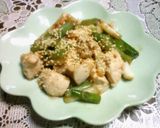 鶏ムネ肉とネギの胡麻油塩麹焼き作り方3写真