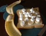 バナナとマシュマロのスイートトースト作り方1写真