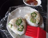 オクラとチーズの焼きおにぎり作り方4写真