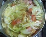 キャベツとソーセージのパスタ入りスープ作り方4写真