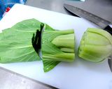 ちんげん菜と卵のオイスター炒め作り方1写真