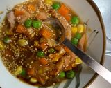 全てレンジさっぱりオイすき焼き味炒飯弁当作り方5写真