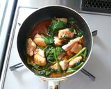 ❦鶏肉とほうれん草のケチャチーズ炒め❦作り方5写真
