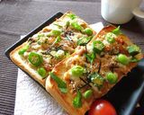 ツナ×納豆のトースト　梅ワサビ風味作り方5写真