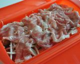 豚肉＊もやし＊きのこの塩麹重ね蒸し作り方3写真