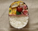【キャラ弁】ウインナーのチューリップ弁当作り方1写真