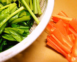 高野豆腐とほうれん草の卵とじ作り方1写真