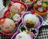 ハート型で簡単ぶうぶうちゃんおにぎり作り方12写真