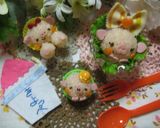 ハート型で簡単ぶうぶうちゃんおにぎり作り方15写真