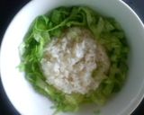 甘辛シーチキンと塩麹いり卵の麦ご飯朝丼作り方4写真