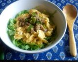 甘辛シーチキンと塩麹いり卵の麦ご飯朝丼作り方7写真