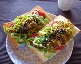 葱とサラミとクリチの和カレートースト作り方6写真