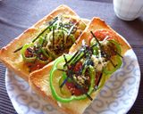 サラミとピーマンの和カレーマヨトースト作り方5写真