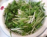 牛こま切れ肉と水菜の炒め物作り方1写真